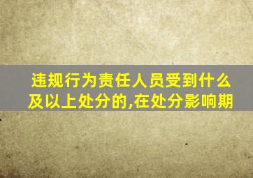 违规行为责任人员受到什么及以上处分的,在处分影响期